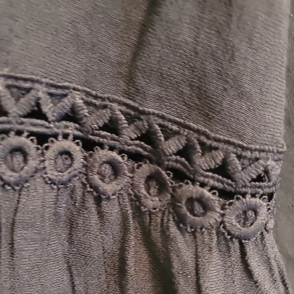 New Directions Blue Tunic with Embellished Neckline and 3/4 Bell Sleeves - Picture 6 of 6